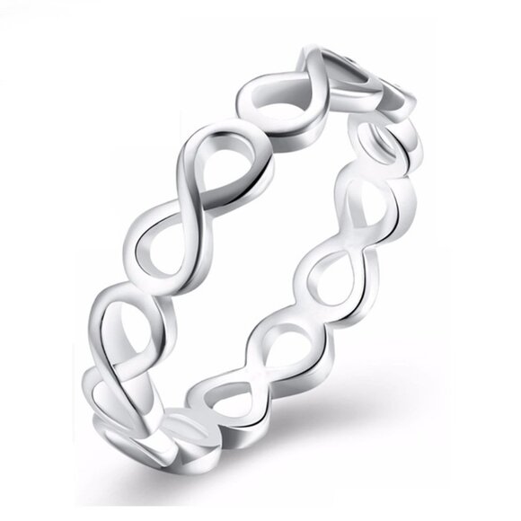 💥  Classic Design 925 Silver Plated Infinity Band Ring, FB16FA1143 - Picture 1 of 5